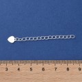 łańcuszek łańcuszki przedłużka 54mm serce 5szt posrebrzane