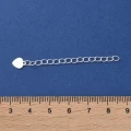 łańcuszek łańcuszki przedłużka 54mm serce 5szt posrebrzane
