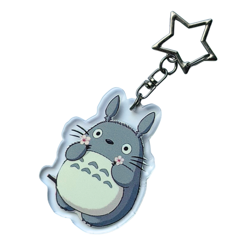BHM102 Brelok breloczek akrylowy HM Totoro kwiatuszki Studio Ghibli