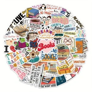 W9 Naklejki STICKER BOMB WLEPY wlepki motywacyjne czytanie a laptop 50sztuk