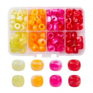 KOP173 Zestaw koralików kandi oponki akryl pony beads ombre 9 i 11 mm 128szt