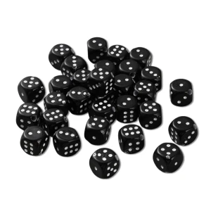 KOK274 Koraliki akrylowe 10mm kostka do gry kostki kości czarne 5szt