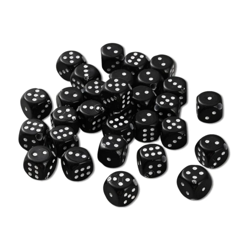 Koraliki akrylowe 10mm kostka do gry kostki kości czarne