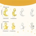 Zawieszki charm metalowe GWIAZDKA gwiazdki i KSIĘŻYC do bransoletek zestaw złote i srebrne 20szt