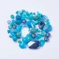 Koraliki akrylowe MIX fantazyjnych kształtów wzorów BOHO whimsical turkusowe teal 20g