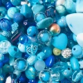 Koraliki akrylowe MIX fantazyjnych kształtów wzorów BOHO whimsical turkusowe teal 20g