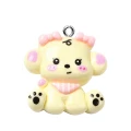 ZAW432 Zawieszki żywica jelly cat piesek pupil kremowy figurka cute 2szt