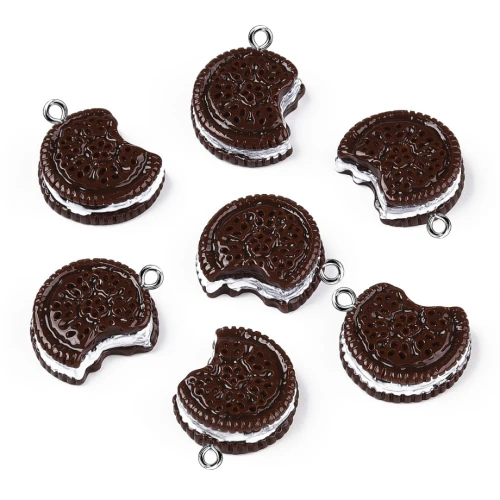 ZAW433 Zawieszki żywica ciastko ciasteczka oreo kawaii cute 2szt