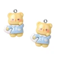 ZAW435 Zawieszki żywica jelly cat misiu miś niebieska piżamka kawaii cute 2szt