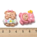 ZAW438 Zawieszki z żywicy miś misie tęcza chmurka księżyc jelly cat 5szt