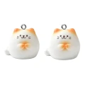 ZAW441 Zawieszki żywica jelly cat chiński biały rudy kotek kawaii cute 2szt