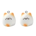 ZAW442 Zawieszki żywica jelly cat chiński biały rudy kotek kawaii cute 2szt