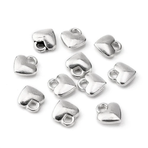 Zawieszki charm metalowe serce SERDUSZKO 8mm do bransoletek 10szt