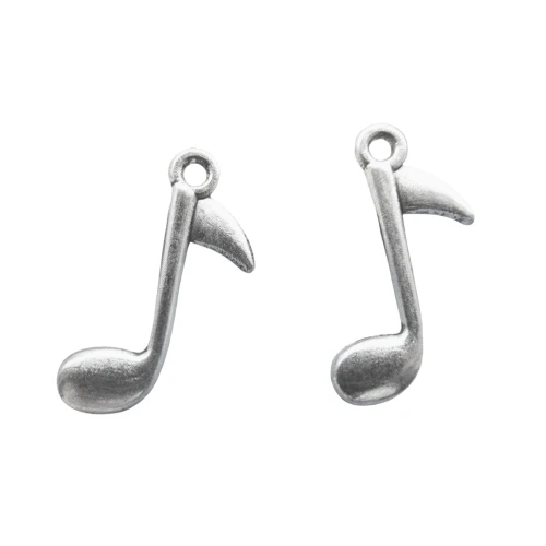 Zawieszki charm metalowe nutka nuty nuta do bransoletek 23mm 5szt