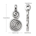 Zawieszki metalowe ŚLIMAK SPIRALA WIR stare srebro 17mm 10szt