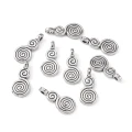 Zawieszki metalowe ŚLIMAK SPIRALA WIR stare srebro 17mm 10szt