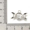 Zawieszki metalowe alt KSIĘŻYC MOON pentagram stare srebro 5szt