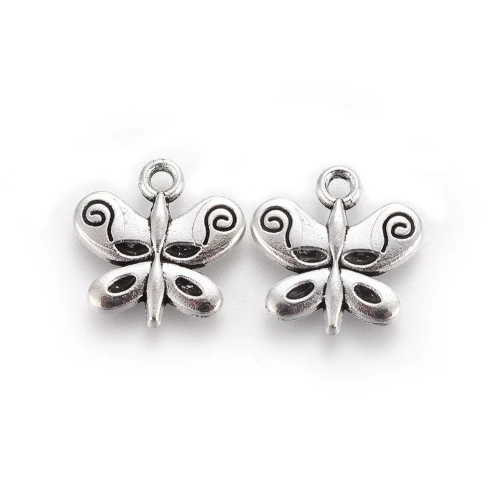 Zawieszki charm metalowe MOTYL motylki do bransoletek 13mm 5szt