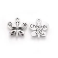 Zawieszki charm metalowe MOTYL motylki do bransoletek 13mm 5szt