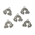 Zawieszki metalowe charm tęcza RAINBOW gwiazdki cute do bransoletek 5szt