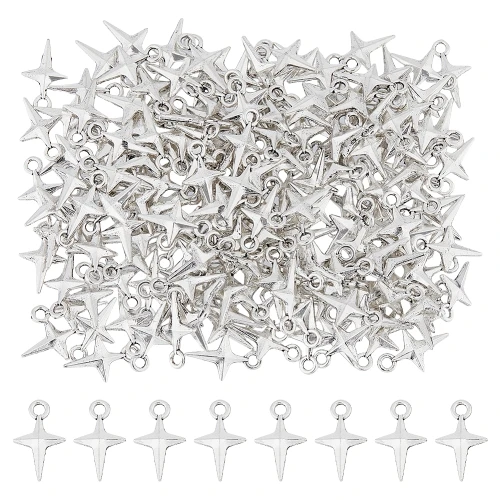 Zawieszki metalowe krzyżyki gwiazdka GWIAZDKI do bransoletek 14mm 10szt