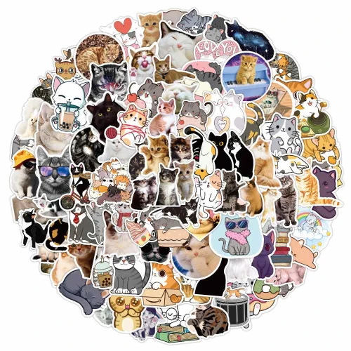 Naklejki STICKER bomb WLEPY KOTY kotki zabawne kotek 100szt