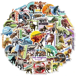 W270 Naklejki winylowe STICKER bomb WLEPY wlepki DINOZAURY dinozaur 50szt