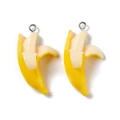 ZAW462 Zawieszka z żywicy duża banan owoc żółty cute kawaii