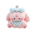 ZAW469 Zawieszka żywica akryl figurka 3D bunny króliczek 1szt różowy