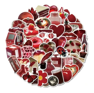 W13 Naklejki STICKER BOMB WLEPY wlepki motywacyjne CZERWONE laptop 50sztuk