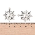 ZAW475 Zawieszki metalowe słońce zaćmienie słońca antyczne srebro 28mm 2szt