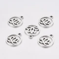 ZAW476 Zawieszki metalowe kwiat lotosu symbol srebrne 20mm