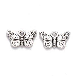 ZAW477 Zawieszki charm metalowe MOTYL motylki do bransoletek 15mm 5szt