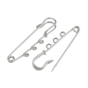 BRO11 agrafka ozdobna metalowa baza broszki 3 oczka 50mm 2szt
