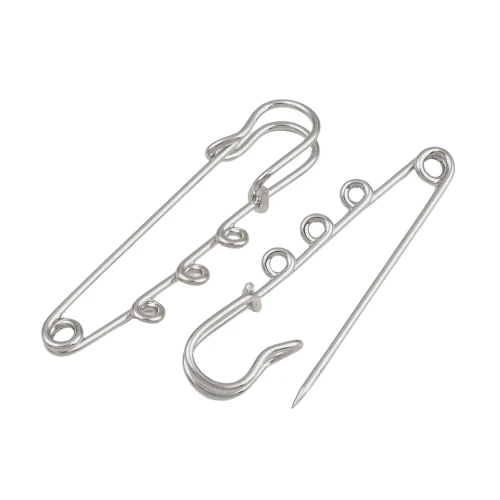 BRO11 agrafka ozdobna metalowa baza broszki 3 oczka 50mm 2szt