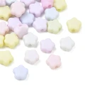 KOK284 Koraliki GWIAZDKI GWIAZDY PASTELOWE akryl 6mm bransoletki 50szt MIKS
