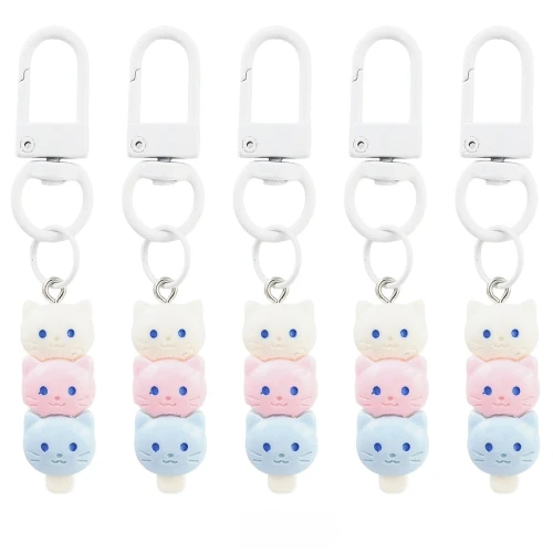 BRE42 Zestaw 5 breloków breloczek kot KOTKI lody na patyku kawaii 5szt
