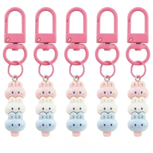 BRE43 Zestaw 5 breloków breloczek KRÓLICZKI bunny lody na patyku kawaii 5szt