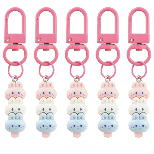 BRE43 Zestaw 5 breloków breloczek KRÓLICZKI bunny lody na patyku kawaii 5szt