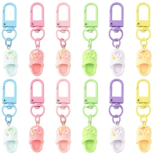 BRE44 breloki breloczek KLAPKI buciki klapek z karabinkiem kawaii cute zestaw 6szt