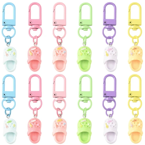 BRE44 breloki breloczek KLAPKI buciki klapek z karabinkiem kawaii cute zestaw 6szt