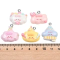 ZAW484 Zawieszki z żywicy chmurki chmurka obłok jelly cat 5szt mix