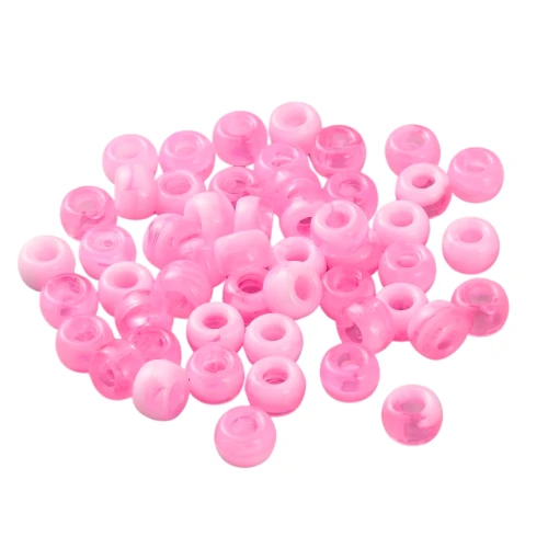 KOP176 Koraliki oponki 9mm kandi pony bead różowe i białe ombre 20szt