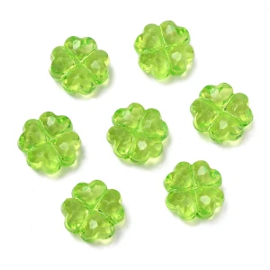 KOK287 Koraliki akryl KONICZYNKA koniczyna zielone koniczynki 13mm 10szt