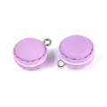 ZAW485 Zawieszki z żywicy MAKARONIK macaroon ciasteczko 2szt fioletowe
