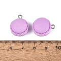 ZAW485 Zawieszki z żywicy MAKARONIK macaroon ciasteczko 2szt fioletowe