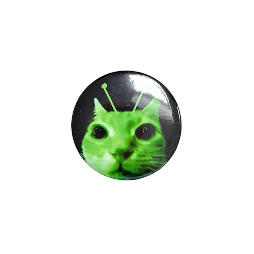 PRZ134 Przypinka button badzik glorp alien cat kot UFO 32mm M