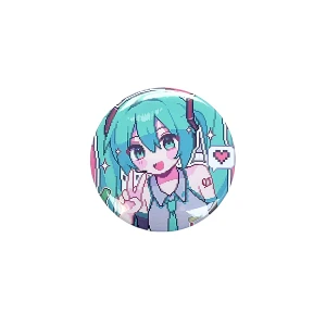 PRZ137 Przypinka button badzik Hatsune Miku pixel art 32mm M