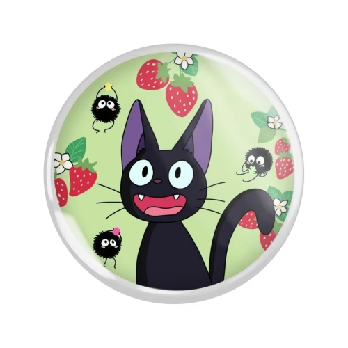 PRZ219 Przypinka button badzik Kotek kot Jiji z Kiki's Delivery Service anime 58mm L