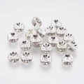 PC2 Przekładki srebrne dyski z cyrkoniami 8mm kółko cyrkonie crystal 20szt